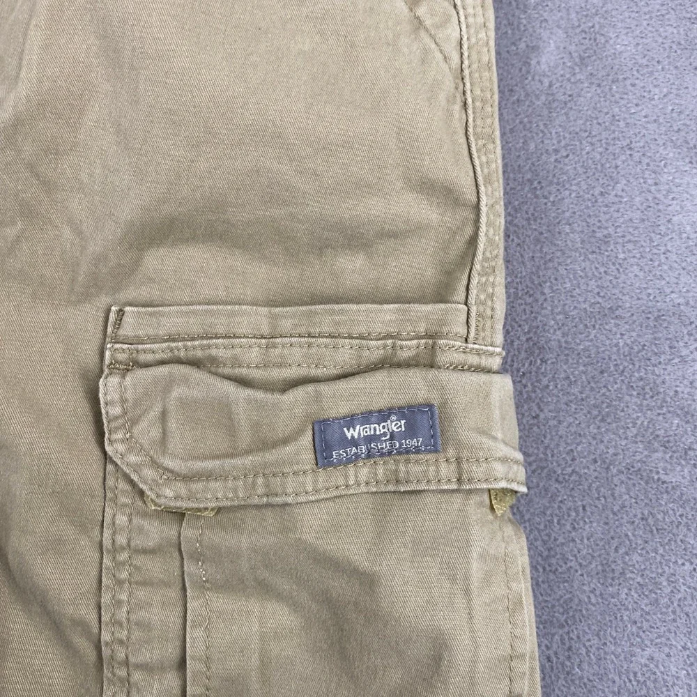 Wrangler Mens Relaxed Fit Cargo Pants Khaki Tan 44x30 70ABWEW Stretch Workwear
